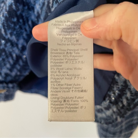 J.Crew Factory Lady Jacket Baltic Blue Boucle Tweed 16 - Picture 5 of 7